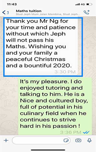 Screenshot of a thank-you message from Jeph's mother