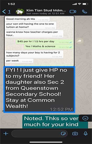 Screenshot of a referral message about Lont La