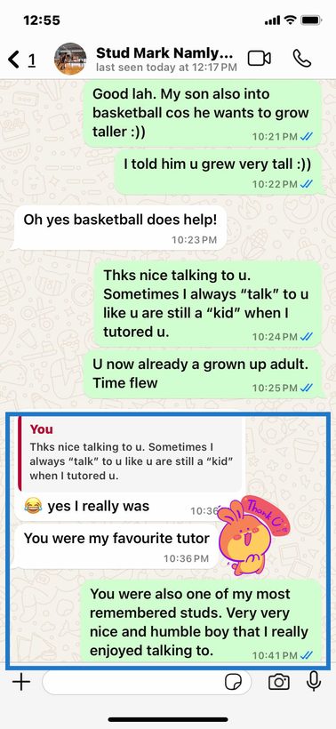 Screenshot of Mark's family arranging a schedule