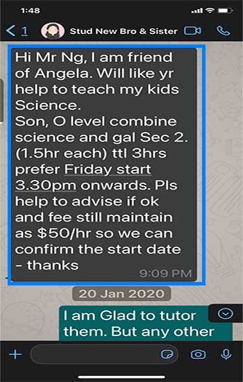 Screenshot of a thank-you message after a Science result